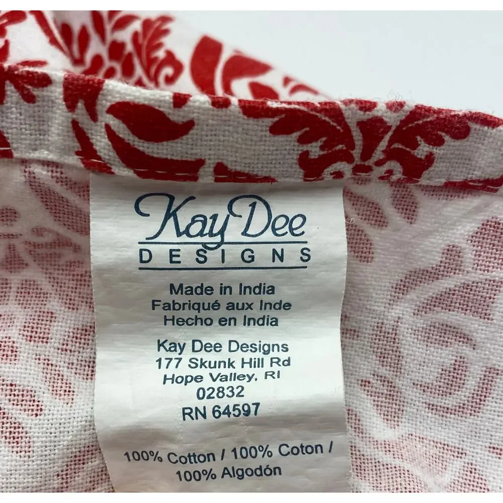 Kay Dee Designs Red & White Damask Floral Cotton Tea Towel 25